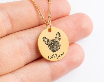 Personalised Pet Memorial Portrait Necklace Gift I Pet Rememberance I Custom Jewellery for Her I Pet Memorial Jewellery I Birthday Present