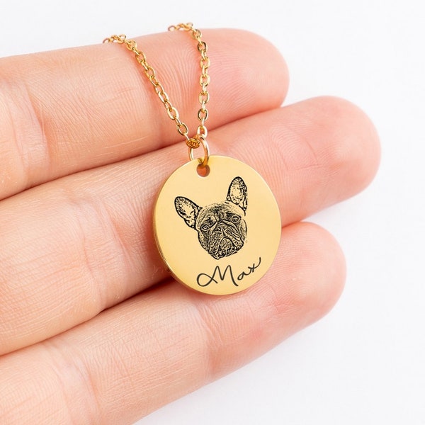 Personalised Pet Memorial Portrait Necklace Gift I Pet Rememberance I Custom Jewellery for Her I Pet Memorial Jewellery I Birthday Present