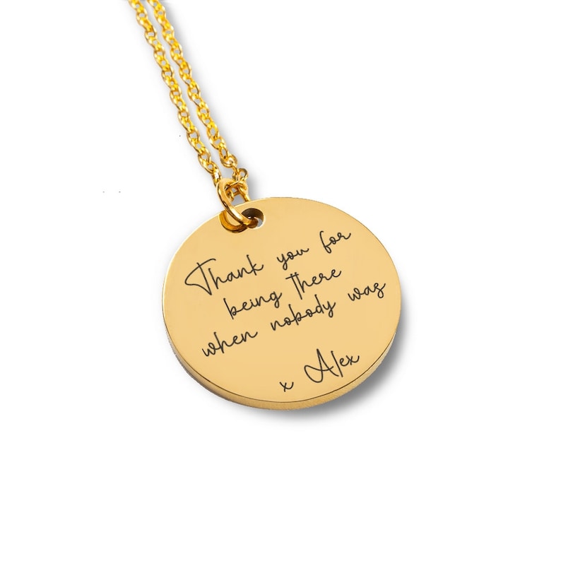 Collana con messaggio personalizzato per compleanno I Collana con testo con citazione I Testi di canzoni I Acciaio inossidabile I Regalo di compleanno speciale I Minimalista immagine 4