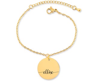 Bracciale con nome personalizzato per un regalo di compleanno I Gioielli fatti a mano I Ciondolo in oro I Anniversario I Black Friday in acciaio inossidabile I Minimalista