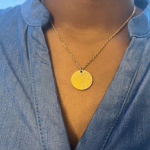 Aangepaste sterrenkaart ketting | Astrologie hanger | Sterrenkaart op datum en locatie | Sterrenbeeld ketting | Sterrenkaart ketting | Roestvrij staal