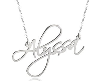 Collar con nombre de guión / Collar con nombre personalizado / Chapado en oro de 24K I Regalo de cumpleaños / Regalo para mujer / Joyería hecha a mano I Plata de ley