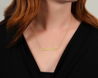 Collana con cuore personalizzato I Regalo di gioielli con nome I Accessorio di compleanno I Regalo in oro per lei I Acciaio inossidabile I Oro 18 carati I Per coppie