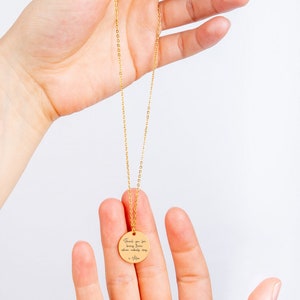 Collana con messaggio personalizzato per compleanno I Collana con testo con citazione I Testi di canzoni I Acciaio inossidabile I Regalo di compleanno speciale I Minimalista immagine 2