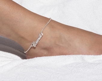 Custom Name Anklet | Personalized Anklet | Custom Silver Anklet | Silver Anklet | Initial Anklet | Women's Anklet | Anklet With Name | Gold