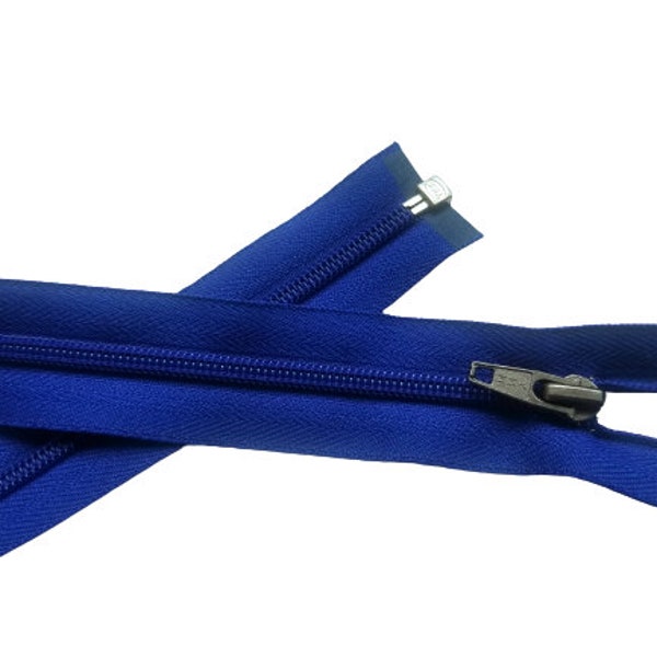 Pack of 3 YKK Royal blue 23" nylon coil separating jacket zippers, #4.5 coil, jacket zipper, hoodie zipper, vest zipper, winter coat, vest