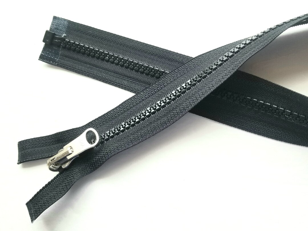 YKK 5 BLACK 21 Reversible Zipper, Separating, Plastic Molded Tooth