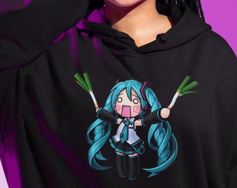Hastune Miku Vocaloid Hoodie, Video Game Wear, Japanese Anime, Japanese Video Game, Virtual Idol, Kawaii Hoodie