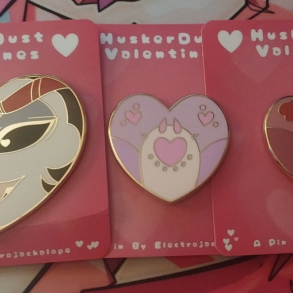 HuskerDust Valentines HazbinHotel Fan Pins