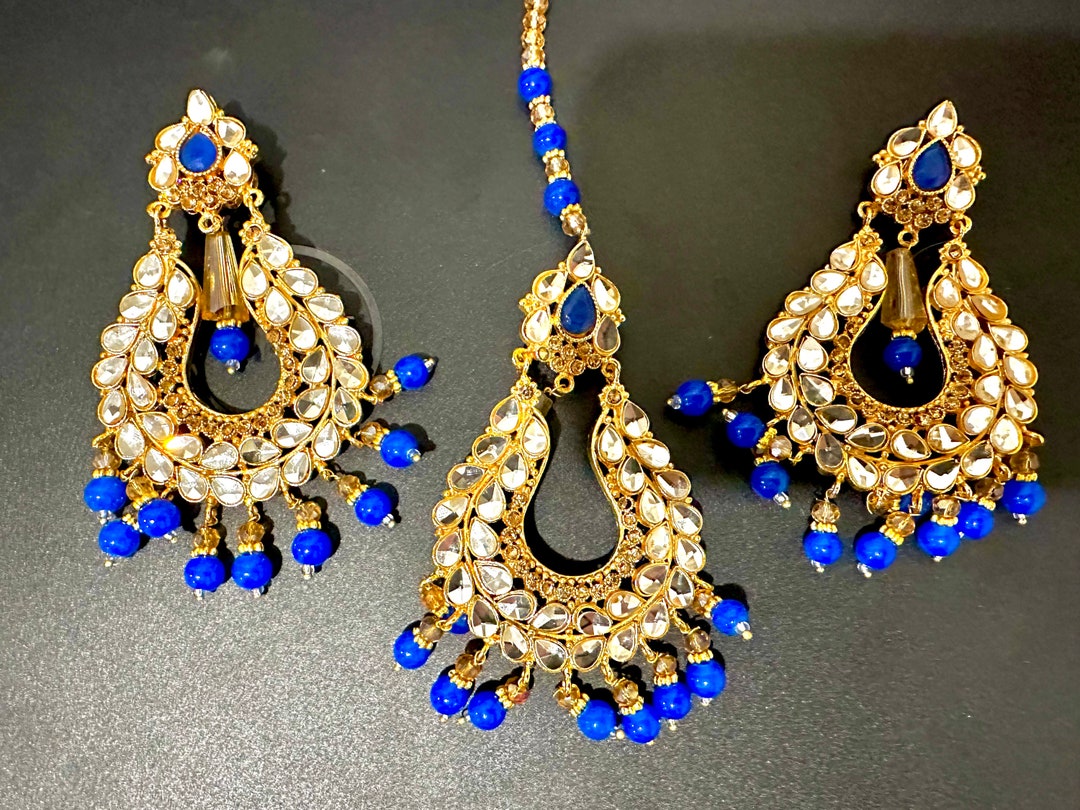 ANKITA earrings + tikka (blue)