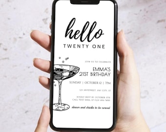 Edytowalny szablon zaproszenia na 21. urodziny: do pobrania w wersji cyfrowej