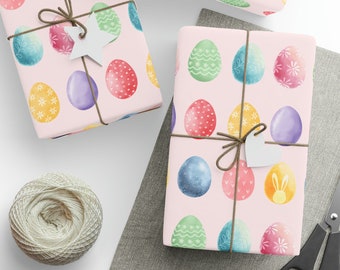 Pink Easter Wrapping Paper, Pink Easter Gift Wrap