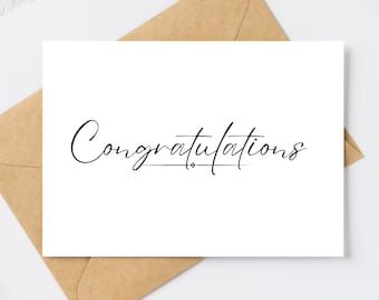 Wydrukowana kartka z gratulacjami: prosty projekt skryptu (do natychmiastowego pobrania, plik PDF)