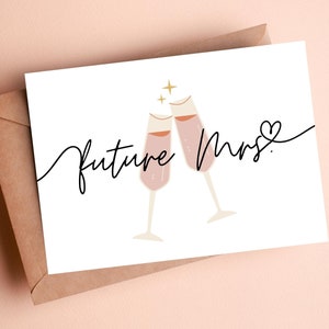 Druckbare Verlobungskarte, Brautparty Karte, Karte für Sie, Zukünftige Frau, Braut für Sie, Champagner Toast - Instant Download