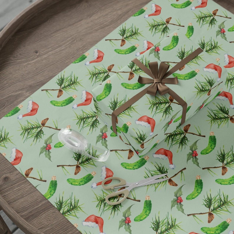 Christmas Pickle Wrapping Paper 