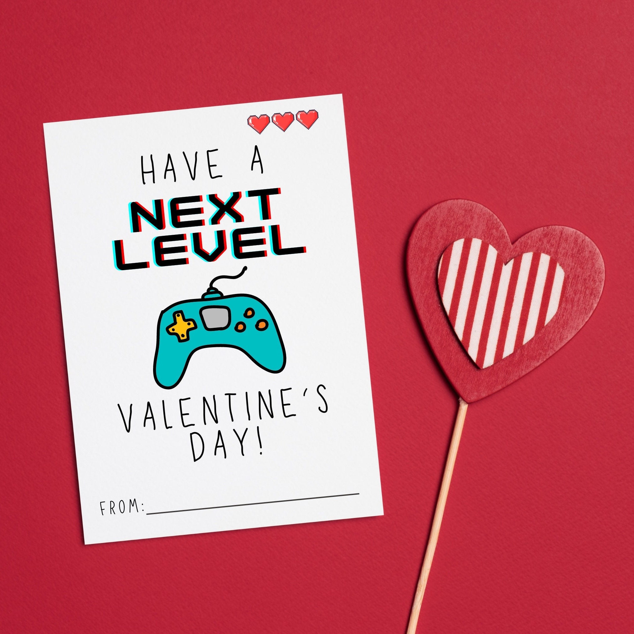 Printable Gamer Valentine's Day Cards for Kids Classroom, Valentine's ...