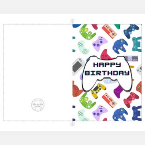 Printable Video Game Birthday Card, Gamer Happy Birthday Card, Video ...