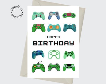 Printable Happy Birthday Card for Gamer Video Game - Etsy