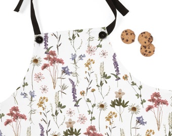 Wildflower Apron, Cottagecore Kitchen and Gardening Apron, Floral Gift, Mothers Day