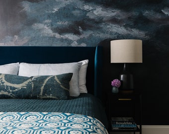 JESSE - 14x36 One & Done Lumbar Pillow Cover// Extra Long Lumbar// Bohemian Farmhouse Style// Batik, Handmade, Hand-dyed Fabric