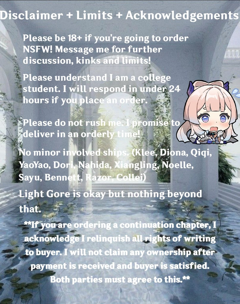 Genshin Impact Personalized Fanfic Writing Commissions 500 Words