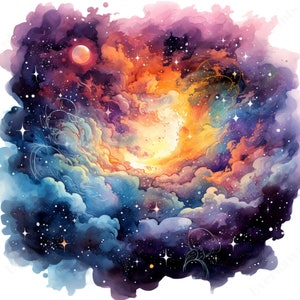 23 Set di clipart per lo spazio esterno, Set di clipart per galassia PNG trasparente di alta qualità, PNG per galassia, Creazione di carte, Download istantaneo, Fantascienza, Spazio