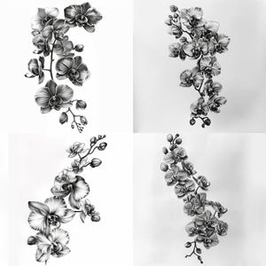 28 vackra orkidéer clipart, blommig illustration digital nedladdning, orkidéblommakonst, botanisk tryck clipart, blommor akvarell clipart bild 8