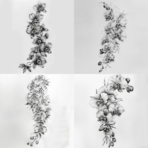 28 vackra orkidéer clipart, blommig illustration digital nedladdning, orkidéblommakonst, botanisk tryck clipart, blommor akvarell clipart bild 10