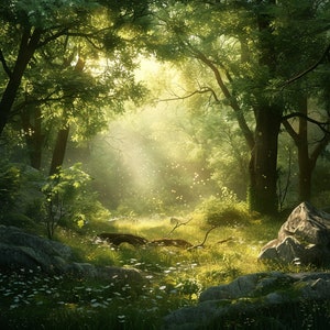 24 Enchanted Forest Digital Wallpapers - Mystic Woods Desktop Backgrounds, Magical Nature Scenery, Greenery Photos, Digital Download