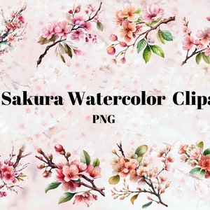 34 Sakura Blumen Clipart, Sakura Clipart, Kindergarten Kunst, Digitaler Planer, Aquarell, Kartenherstellung, Journaling, Sakura PNG