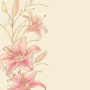 24 cliparts de lys rose, illustration florale, graphique floral, téléchargement numérique, design élégant, projets de bricolage, usage commercial