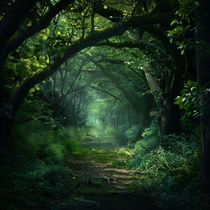 72 Verzauberter Wald Clipart, magische Wald digitaler Download, grüne Natur Kunst, Märchen Hintergrund, mystischer Waldweg