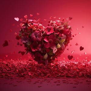 24 imágenes prediseñadas florales románticas en forma de corazón, perfectas para tarjetas de San Valentín, invitaciones de boda, cartas de amor y descarga digital.