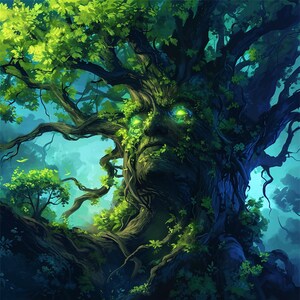 40 Mystical Tree Watercolor Clipart, Watercolor Forest Background, High ...