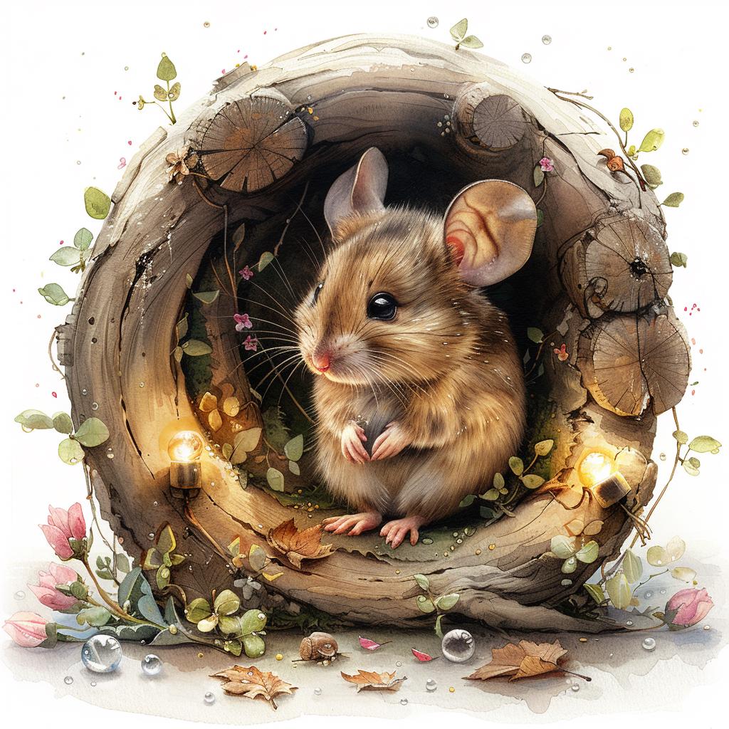 24 Cute Mouse in Forest Clipart, Woodland Animal Illustration, Digital ...