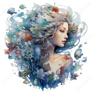 18 Syren Akwarela Clipart, Wysokiej Jakości Przezroczysty PNG, Akwarela Clipart, Syreny Clipart, Syreny Clipart, Cyfrowy Planer