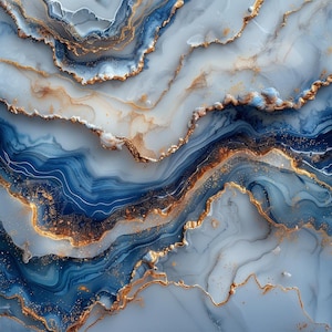 120 Blau Gold Marmor Clipart, Abstrakte Textur Grafiken, Elegante Kunst, Aquarell Hintergrund, Digitales Papier für Basteln, Kommerzielle Nutzung