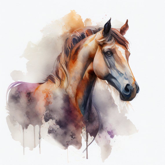 水彩画風の馬のクリップアート PNG 29 点、西部農場アート（デジタル