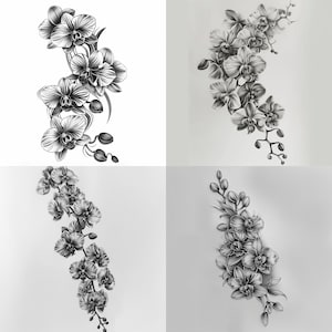 28 vackra orkidéer clipart, blommig illustration digital nedladdning, orkidéblommakonst, botanisk tryck clipart, blommor akvarell clipart bild 6