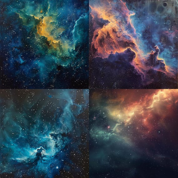 48 Nebula Clipart, Galaxy Clipart, Space Clipart, Purple Blue