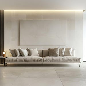 24 Modern Living Room Clipart, Minimalist Sofa Graphic, Beige Interior Design Clipart, Elegant Home Decor Image, Interior Illustration