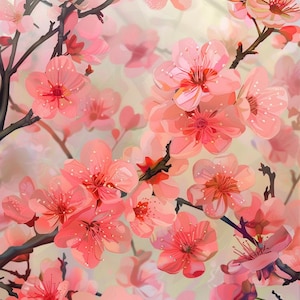 24 Clipart di fiori di ciliegio, Clipart floreali rosa, Fiori acquerellati, Clipart di Sakura, Clipart di fiori di primavera, Scrapbooking, Download digitale