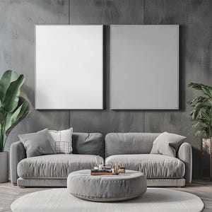 24 Interior Scene Clipart, Modern Living Room, Digital Art, Home Decor, Mockup Frames, Furniture Elements, Instant Digital Download