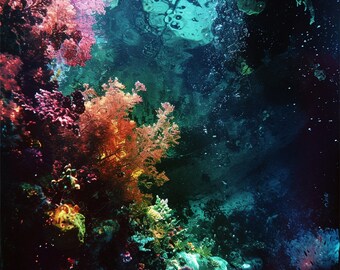 30 Enchanted Underwater Clipart, Underwater Fantasy Artwork, Colorful Coral Digital Print, Ocean Life Wall Art, Instant Download