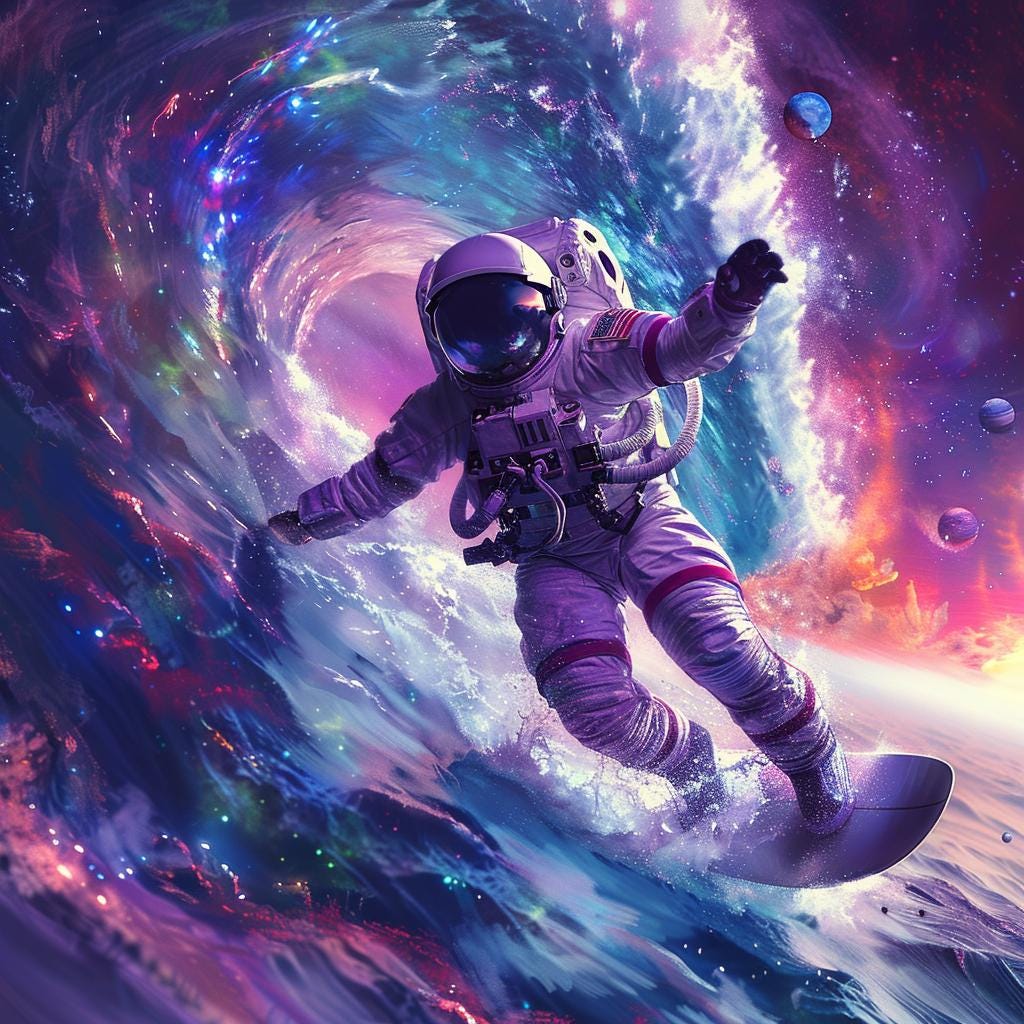 24 Space Surfer Clipart, Astronaut Surfing Clipart, Cosmic Digital Art ...