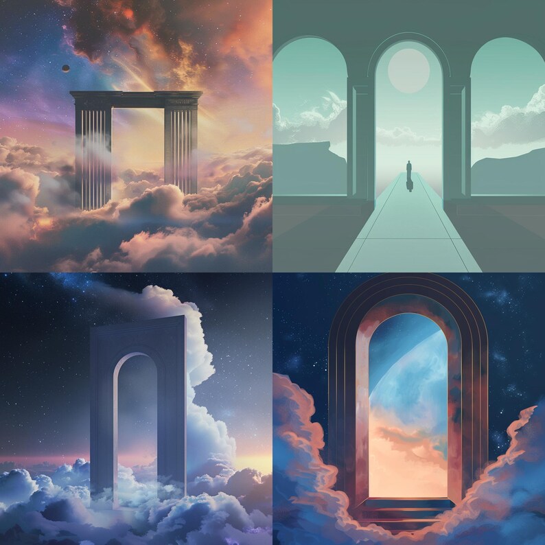 28 Dreamy Sky Portal Clipart, Celestial Gateway Digital Art, Heavenly ...