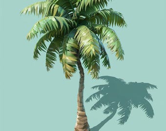 24 Tropical Palm Tree Clipart, Summer Beach Palm Tree Illustration, Digital Palm Tree Art, Tropical Clipart for Crafts,  Digital Download