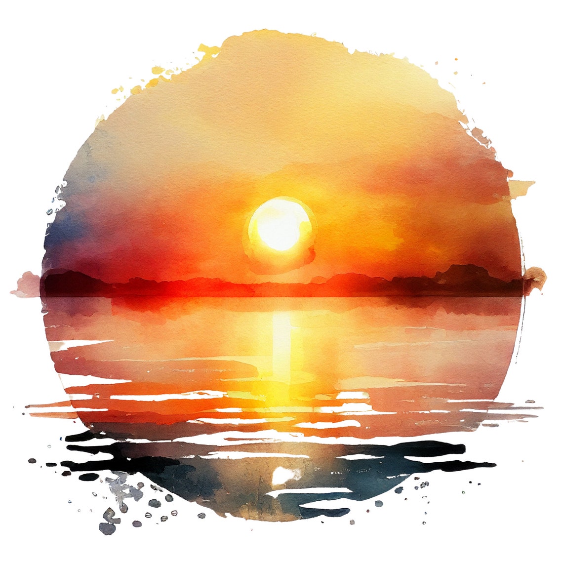 12 Watercolor Sunrise Sunset Clipart, High Quality Watercolor PNG ...