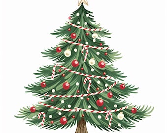 24 choinki, cliparty świąteczne, świąteczne drzewko do pobrania w wersji cyfrowej, ilustracja choinki, grafika do druku do rękodzieła