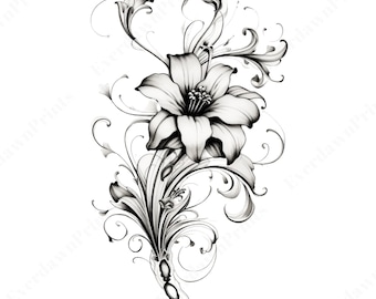 22 Dibujo a lápiz de flores, PNG transparente de alta calidad, rosas, imágenes prediseñadas florales, imágenes prediseñadas de flores silvestres, planificador digital, descarga digital